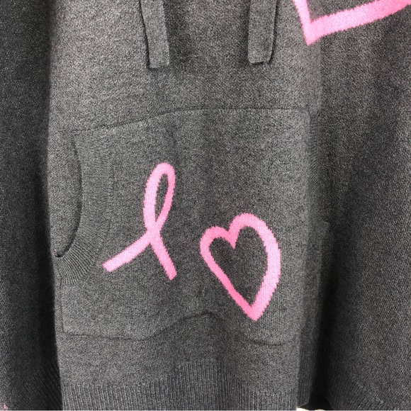 Torrid Breast Cancer Awareness Jacquard Raglan Hoodie Sweater - Picture 7 of 12